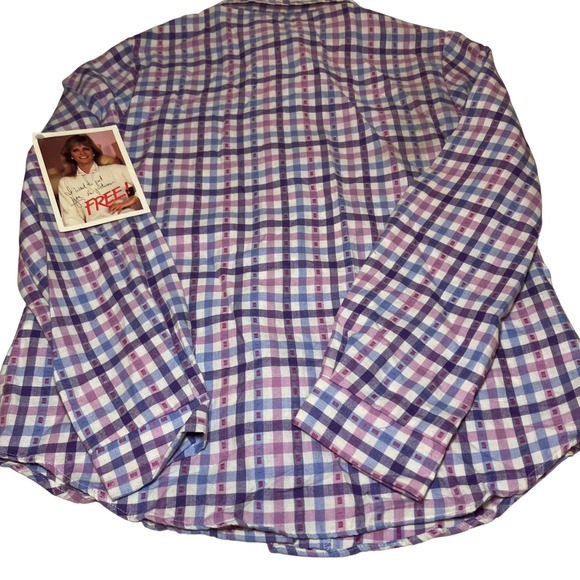 Rare NWT 1980s Deadstock Cheryl Tiegs Plaid Shirt Size 8 Vintage Sears 1987 USA - Picture 2 of 10